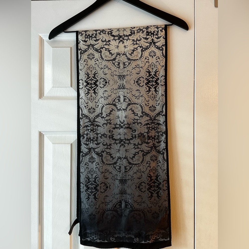 Ombré black Adrienne Vittadini silk scarf